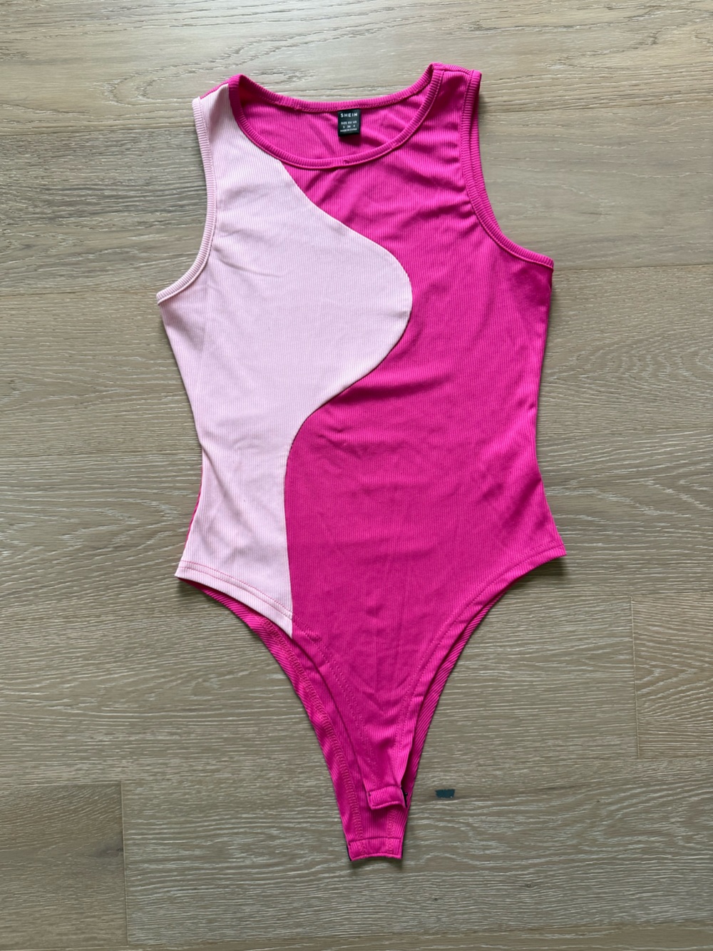 Pink Two-Tone Bodysuit